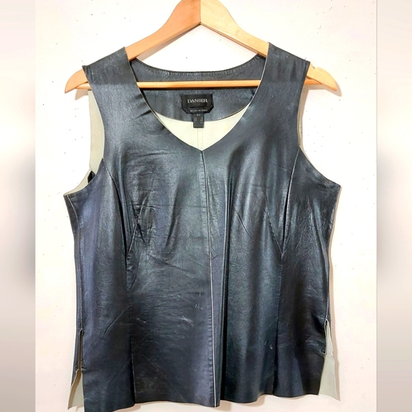 Danier Black Leather Top - Picture 1 of 5